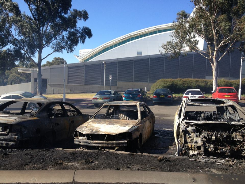 Illustration for article titled freak car park fire= 47 BURNTOUT CARS, lots of pics